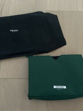 Prada Green Nylon Toiletry Pouch